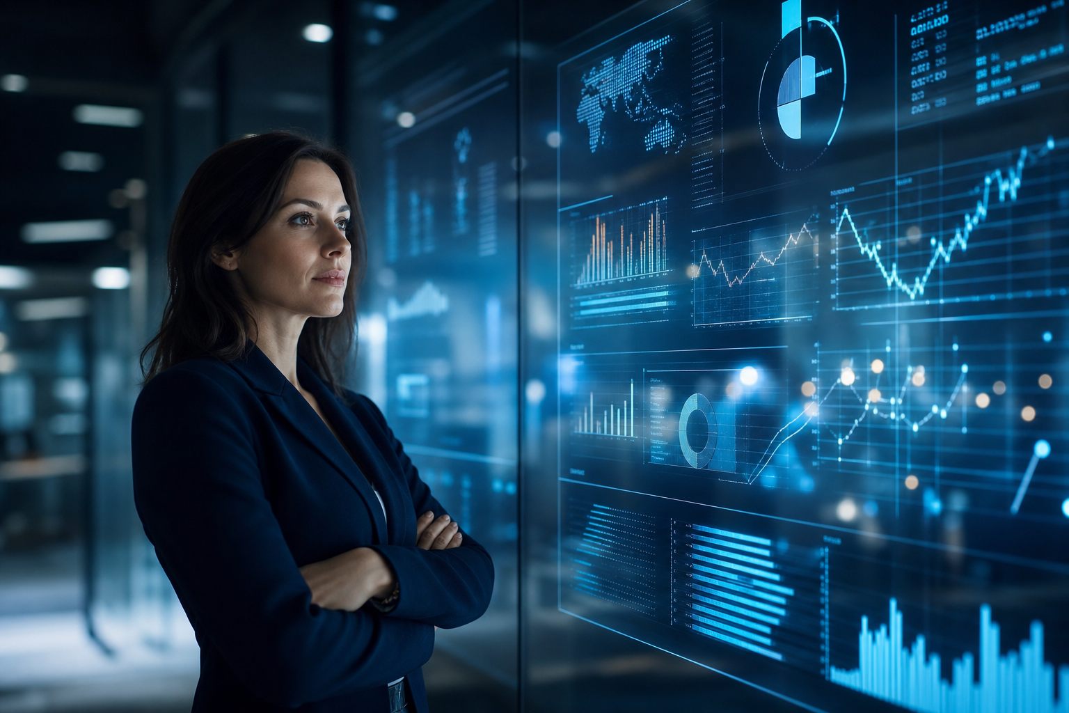 An AppStudio technology leader reviewing operational dashboards